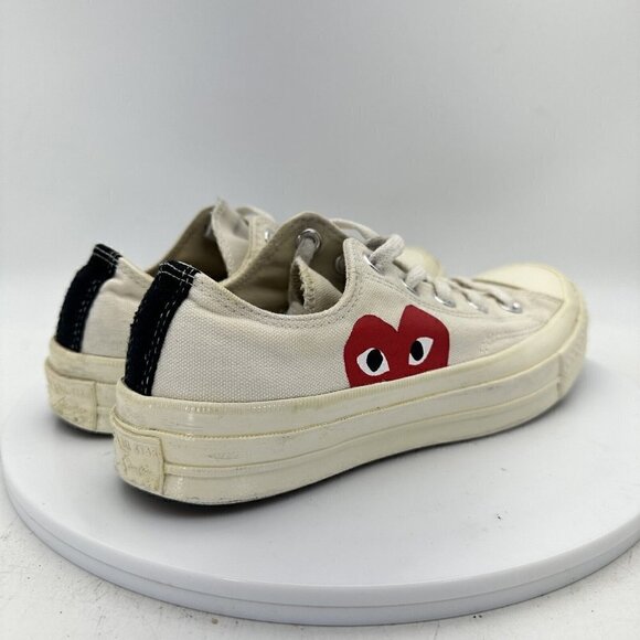 Converse Comme Des Garcons Hidden Heart White Canvas women Sneaker Shoes Size 6 - Picture 3 of 13